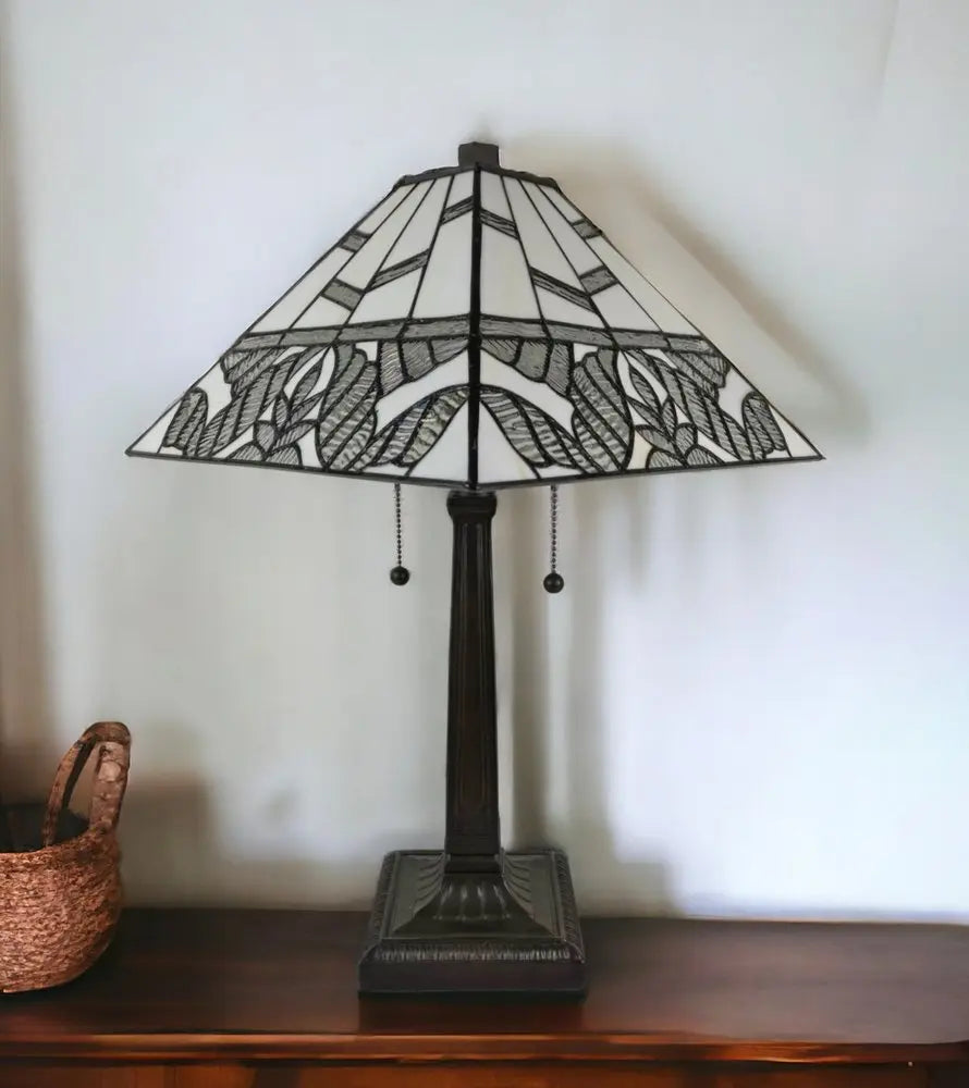 22" Dark Brown Metal Two Light Candlestick Table Lamp With White Shade HomeRoots