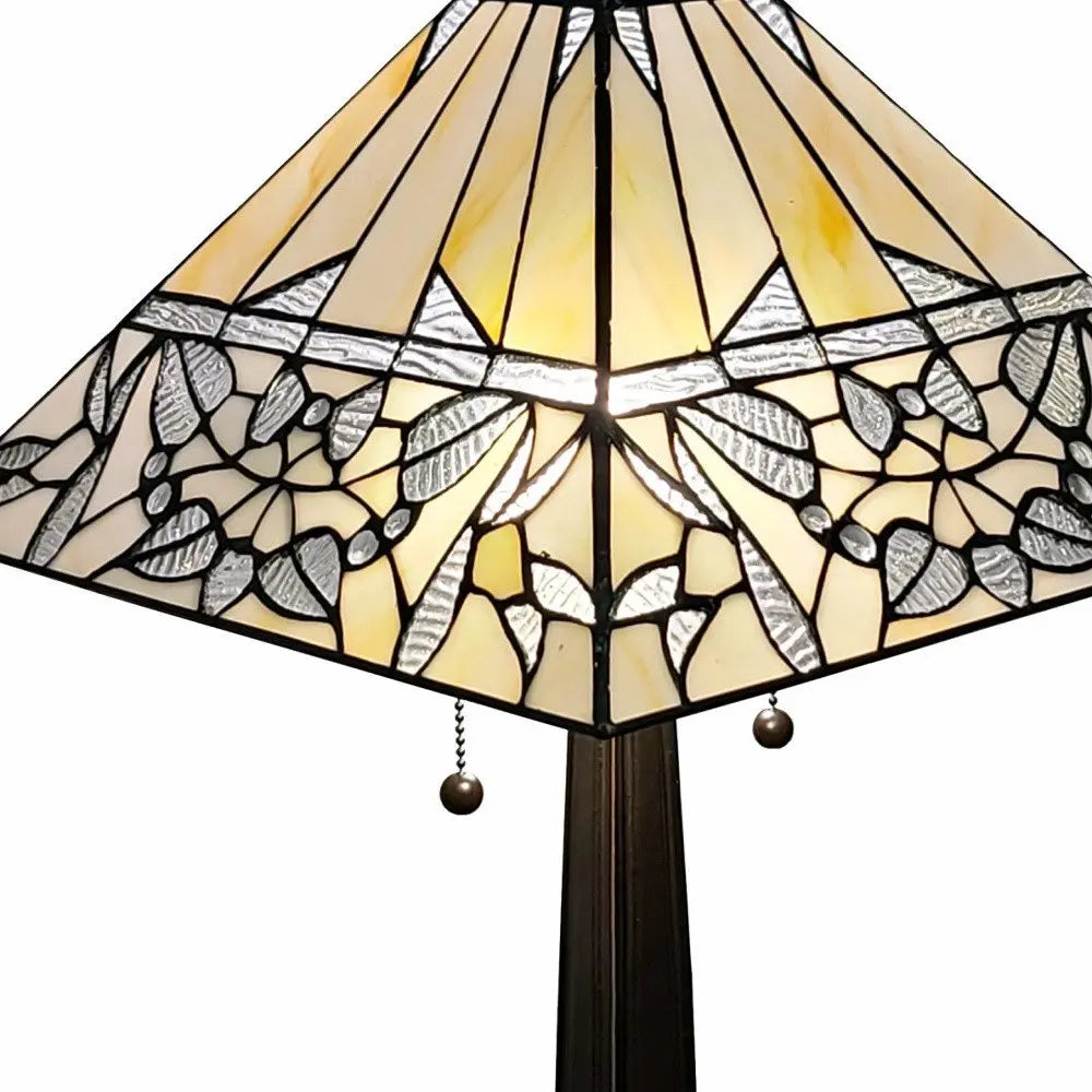 22" Dark Brown Metal Two Light Candlestick Table Lamp With White Shade HomeRoots