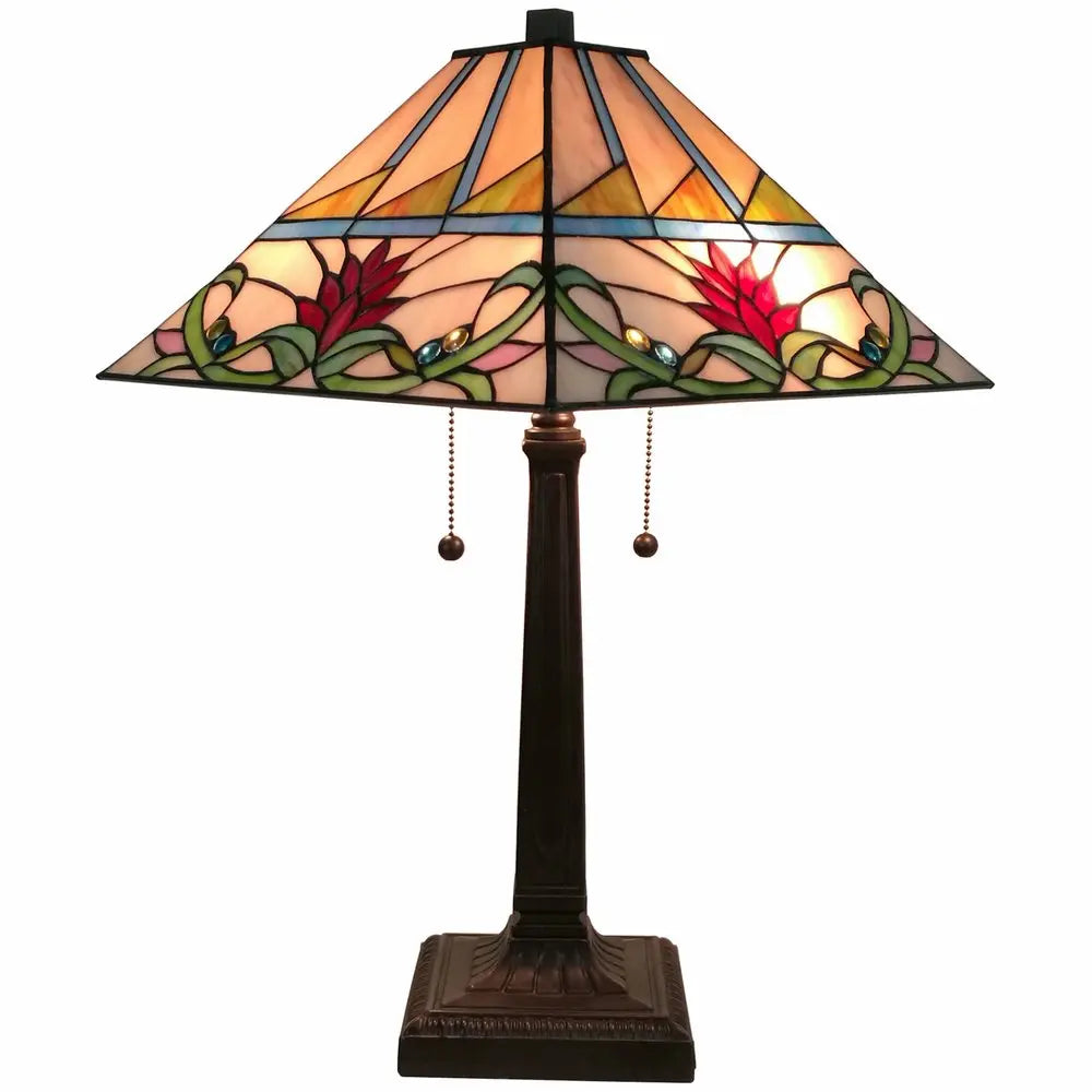 22" Dark Brown Metal Two Light Candlestick Table Lamp With White Empire Shade HomeRoots