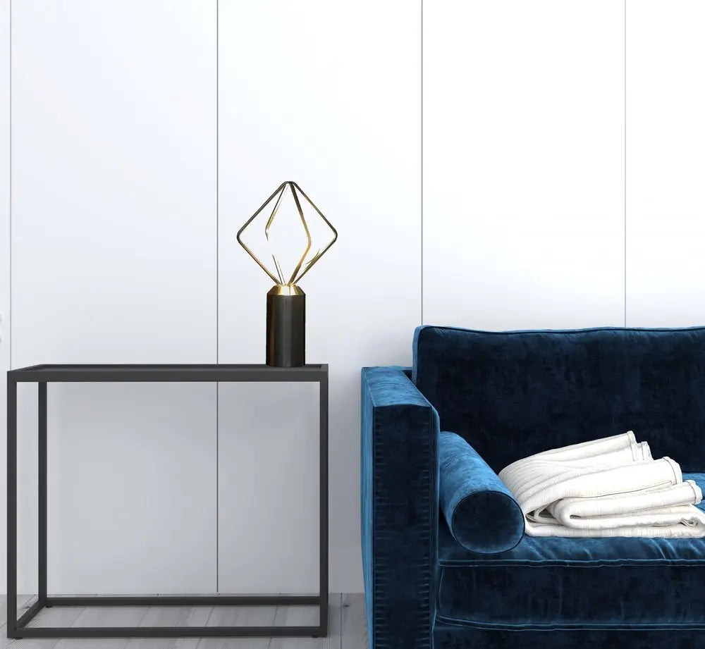 20" Silver Geometric Pedestal Contemporary Table or Desk  Lamp HomeRoots