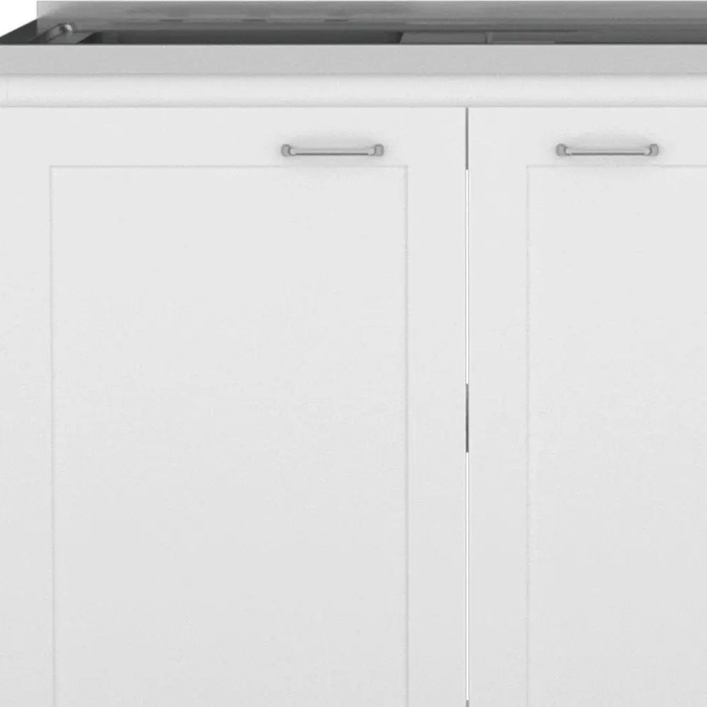 42" Black and White Wood Accent Cabinet Set With Four Doors HomeRoots