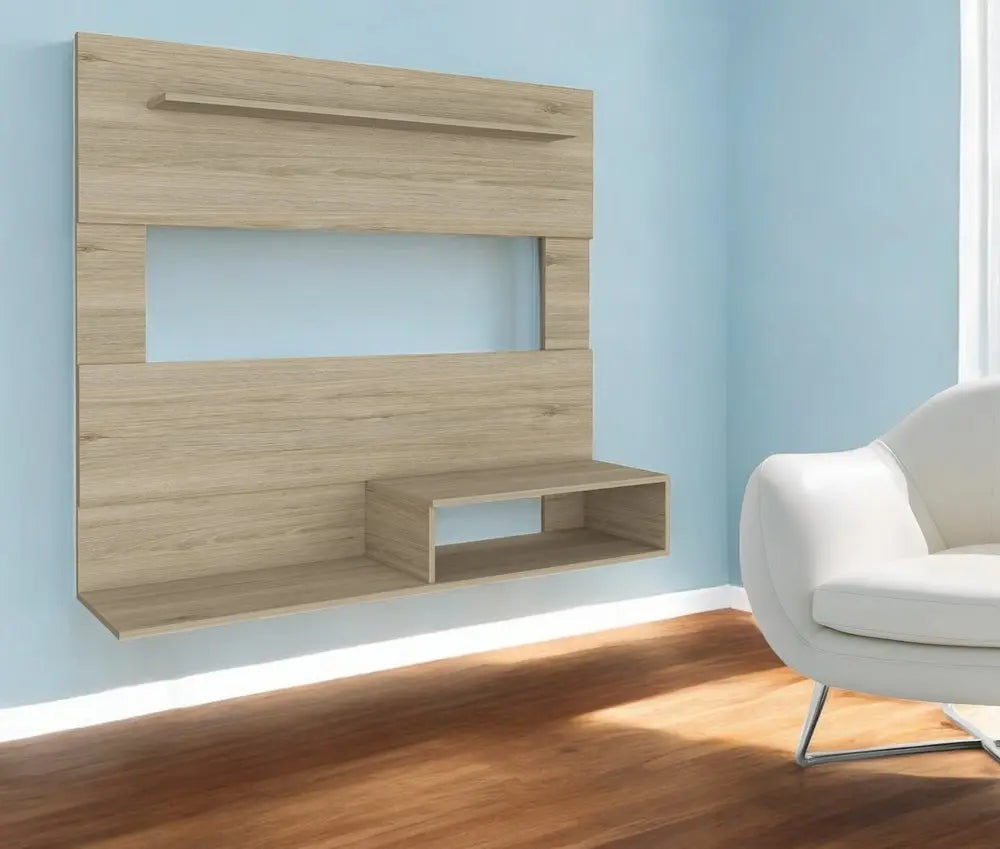 55" Light Pine Open Shelving Entertainment Center HomeRoots