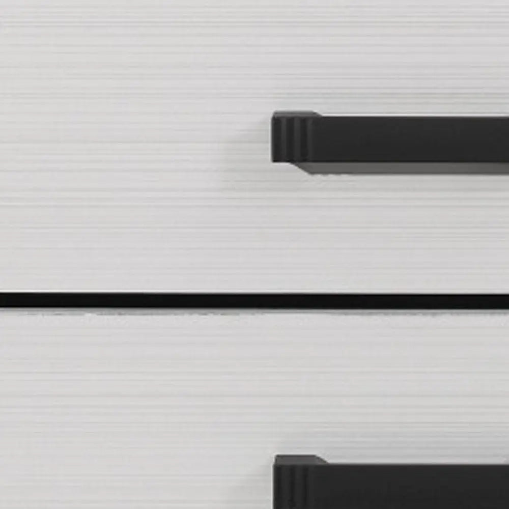 25" White Wood Two Drawer Nightstand HomeRoots