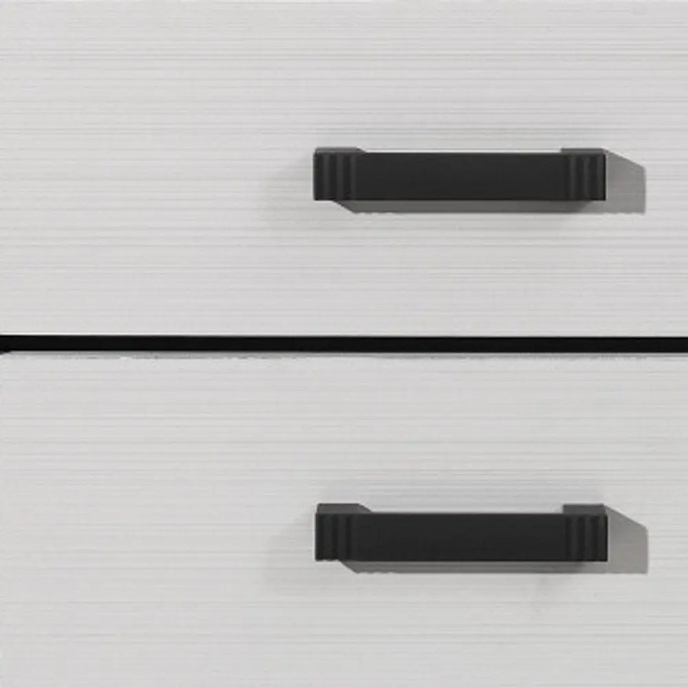 25" White Wood Two Drawer Nightstand HomeRoots