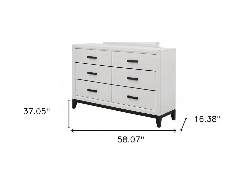 31" White Wood Five Drawer Standard Chest