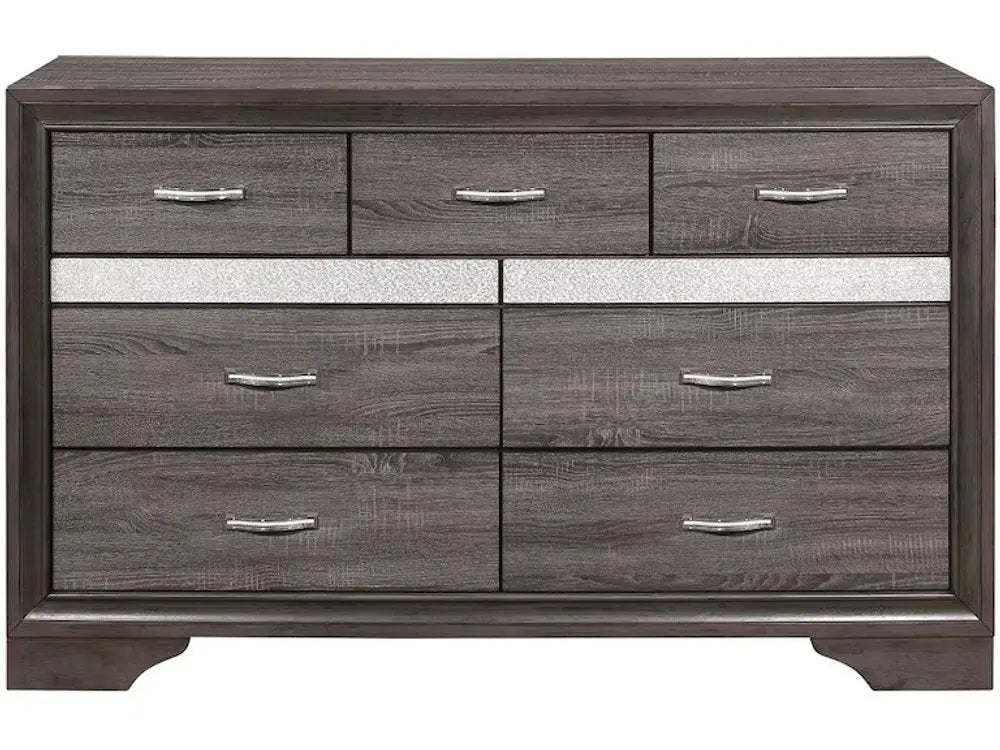 35" Grey Manufactured Wood Six Drawer Chest HomeRoots
