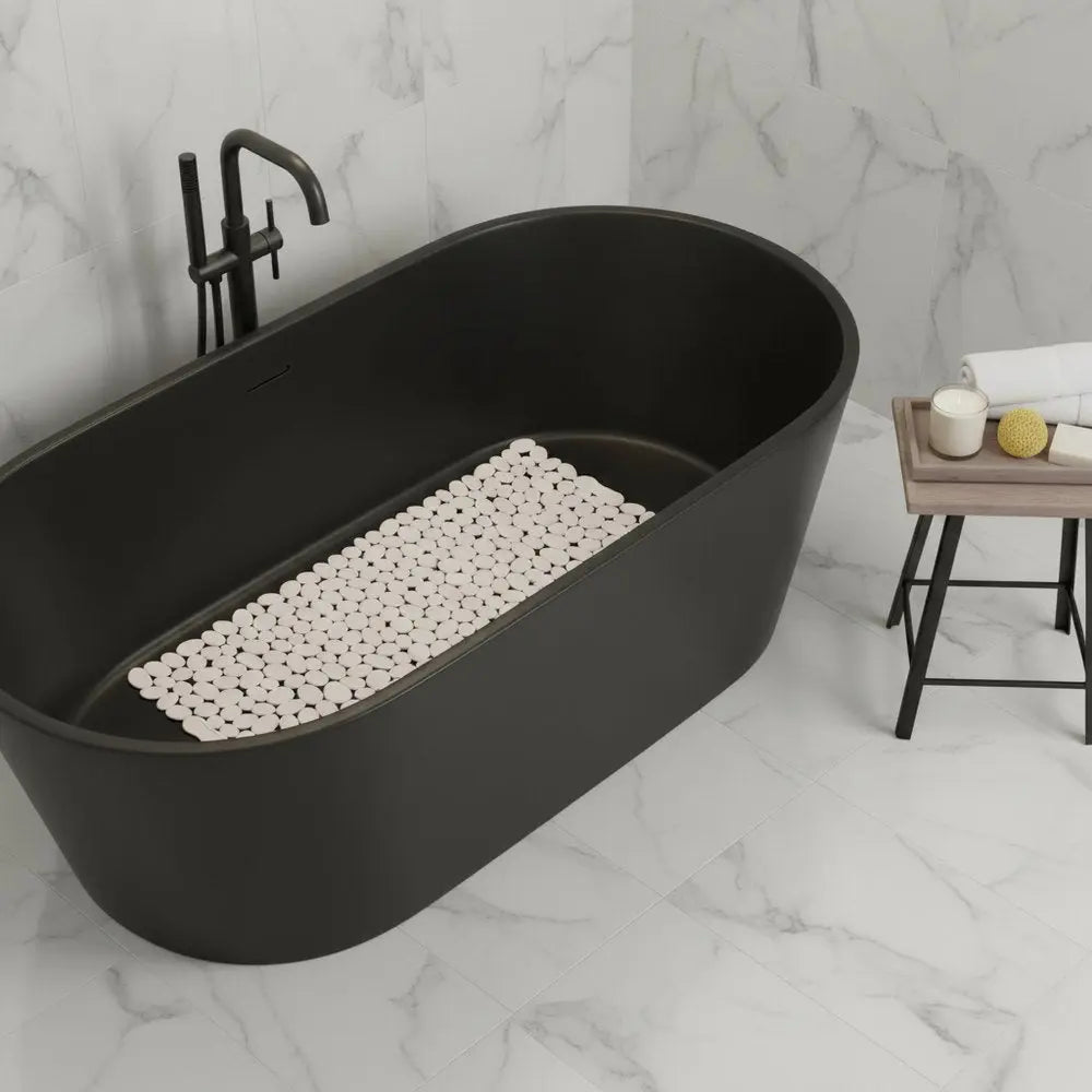 35" Beige Spa Pebbles Non Slip Bathtub Mat HomeRoots