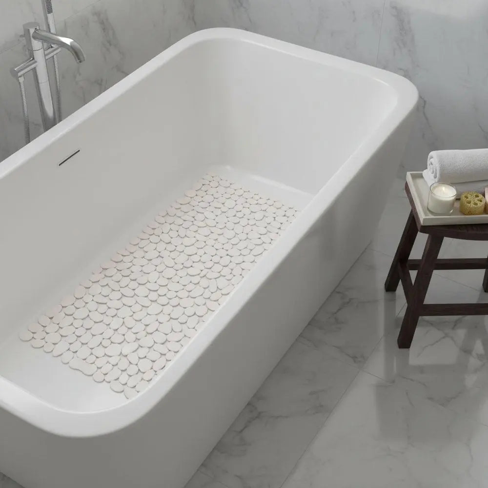 35" Beige Spa Pebbles Non Slip Bathtub Mat HomeRoots