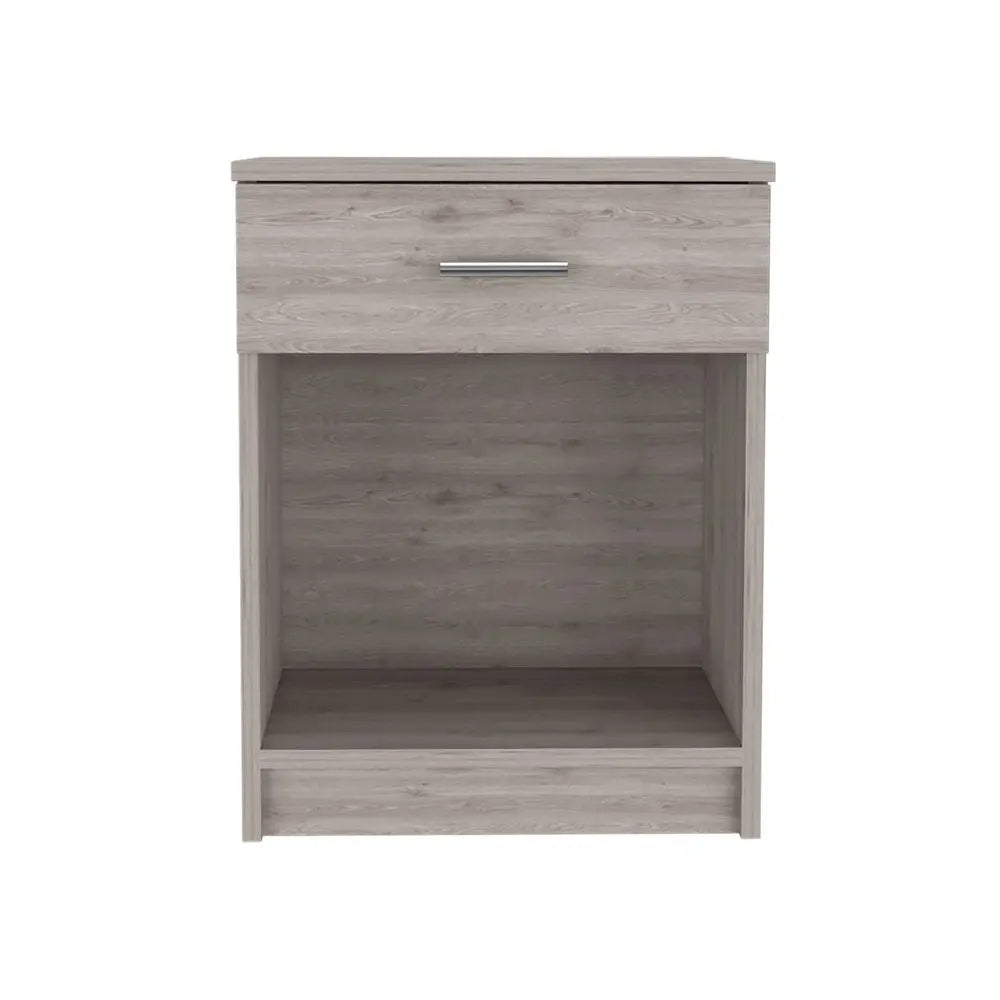 22" Light Gray Wood One Drawer Nightstand HomeRoots