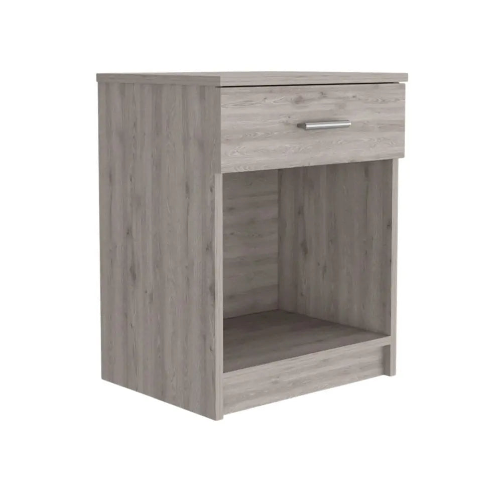 22" Light Gray Wood One Drawer Nightstand HomeRoots