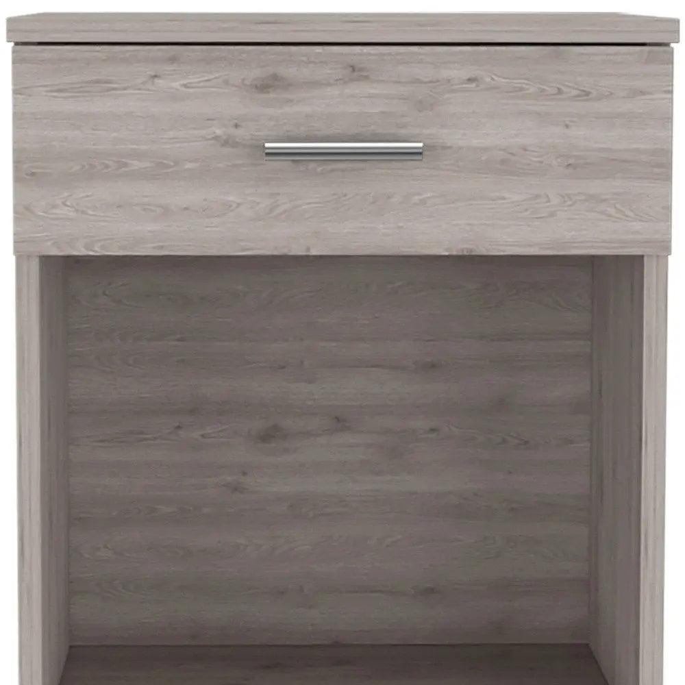 22" Light Gray Wood One Drawer Nightstand HomeRoots