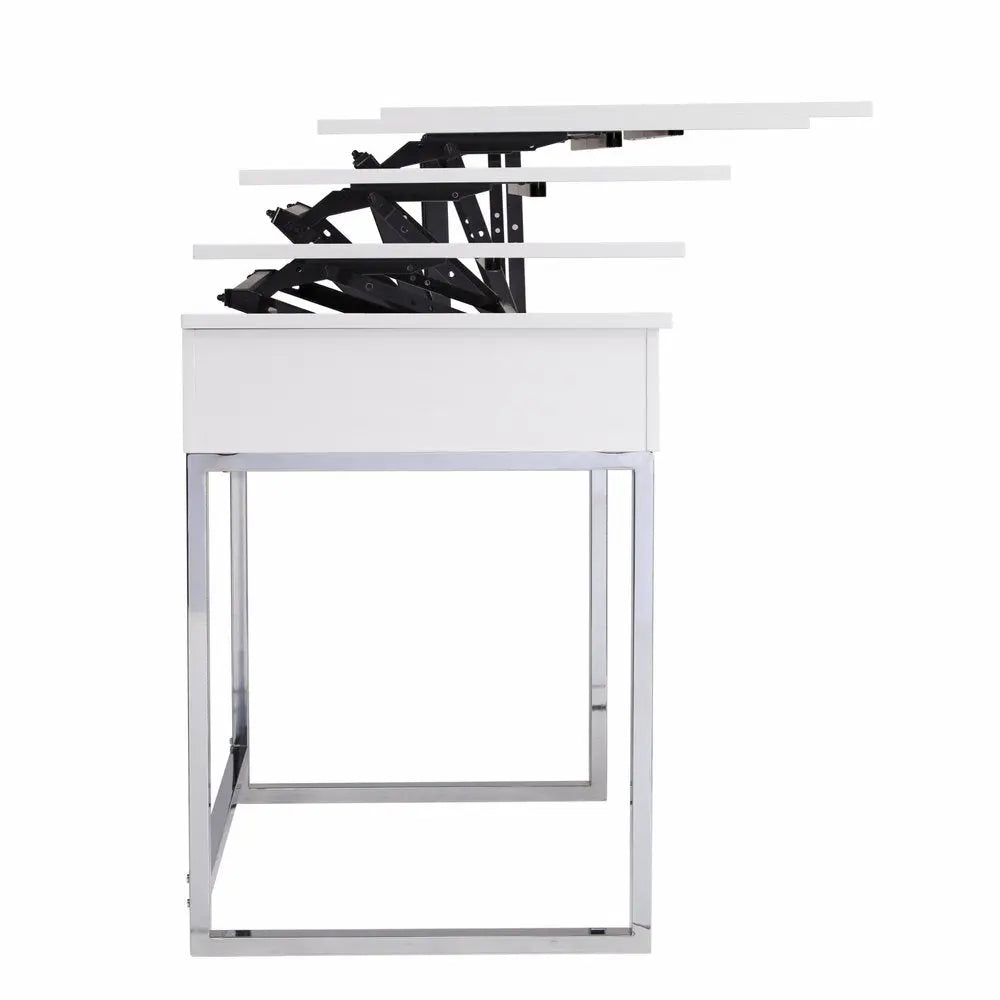 48" Adjustable White Standing Desk Converter - NOBLE HOME INTERIORS