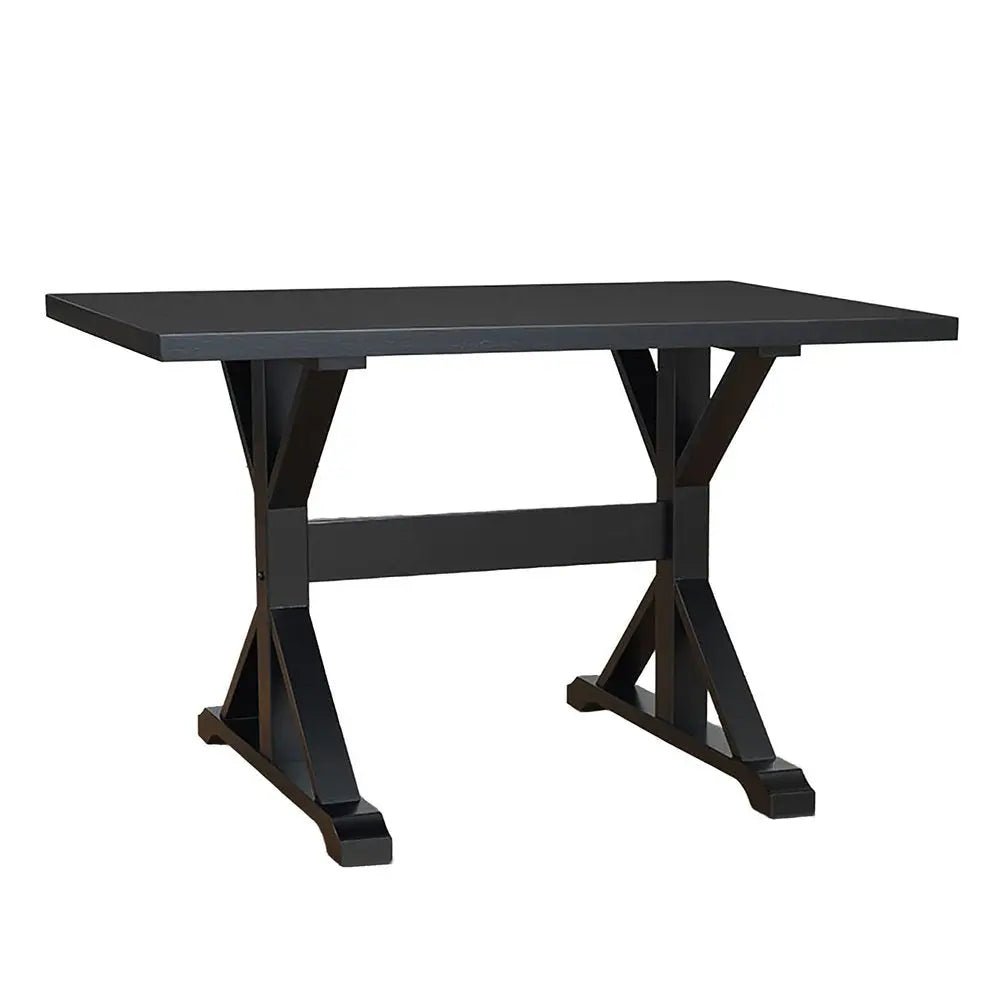 48" Black Solid Wood Trestle Writing Desk HomeRoots