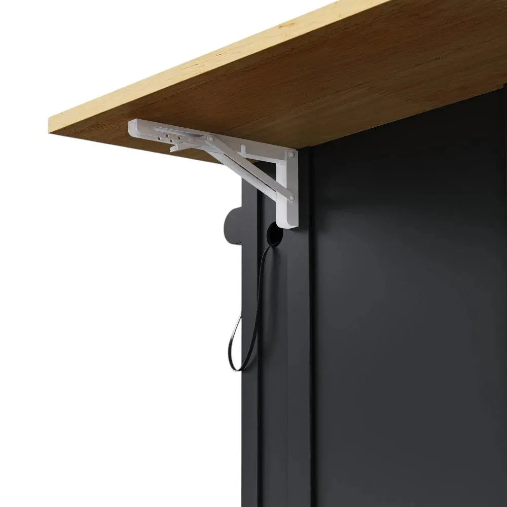 48" Black Wood Barn Door Rolling Kitchen Island With Storage With USB - NOVA HOME FURNITURE