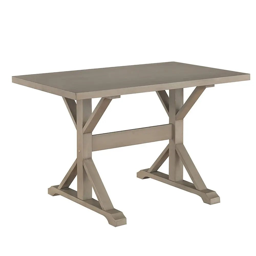 48" Gray Solid Wood Trestle Writing Desk HomeRoots
