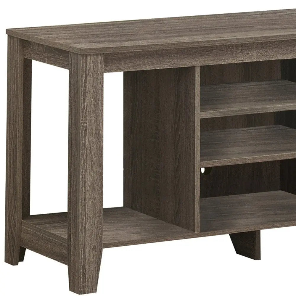 48" Taupe Wood Open Shelving TV Stand - NOVA HOME FURNITURE