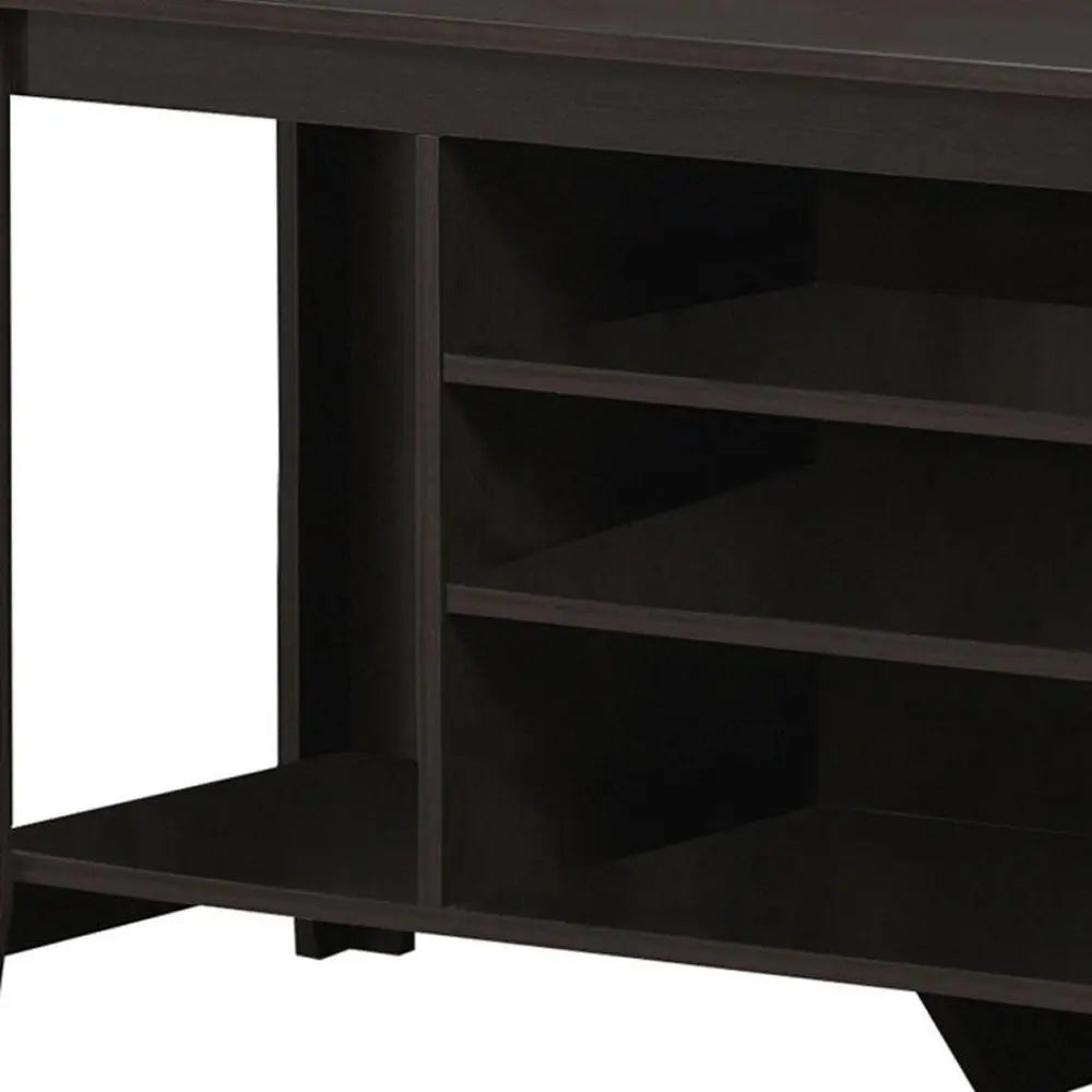 48" Taupe Wood Open Shelving TV Stand - NOVA HOME FURNITURE