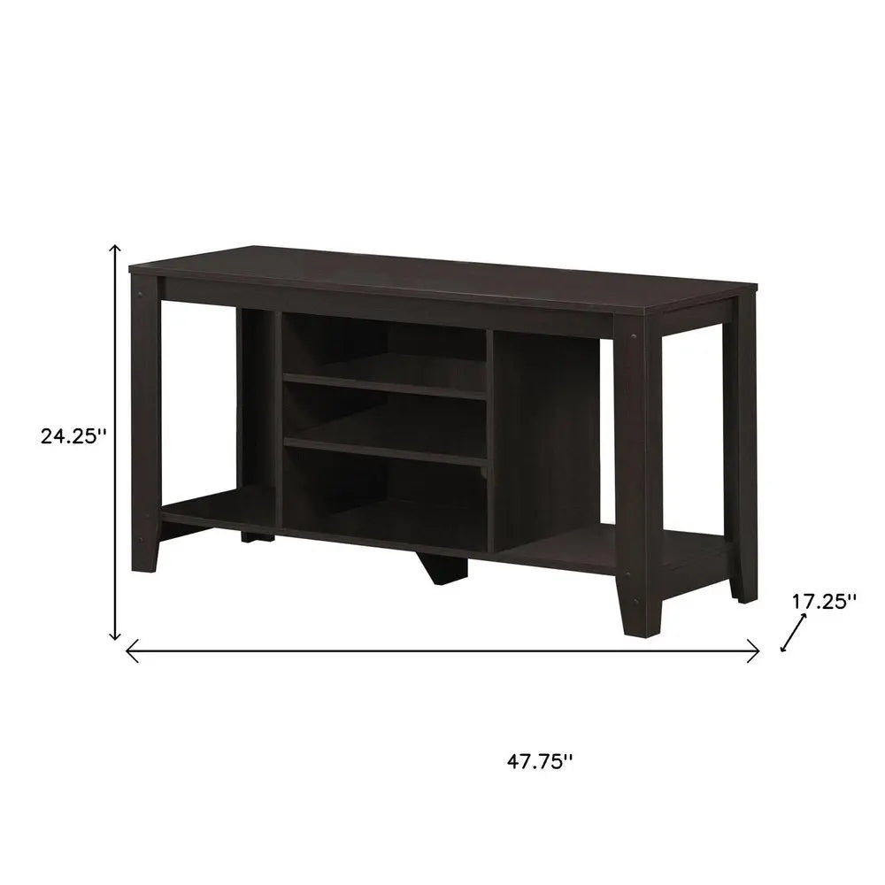48" Taupe Wood Open Shelving TV Stand - NOBLE HOME INTERIORS