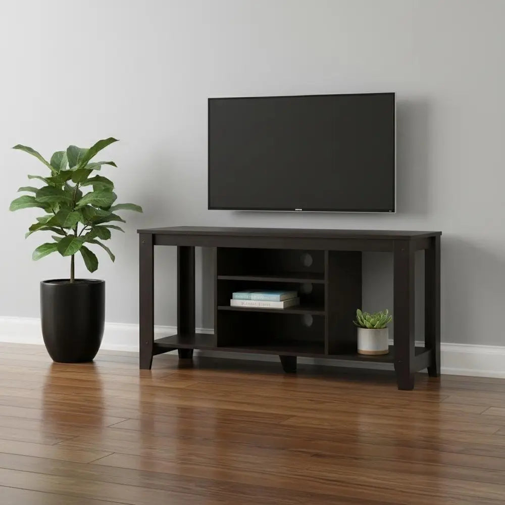 48" Taupe Wood Open Shelving TV Stand - NOVA HOME FURNITURE