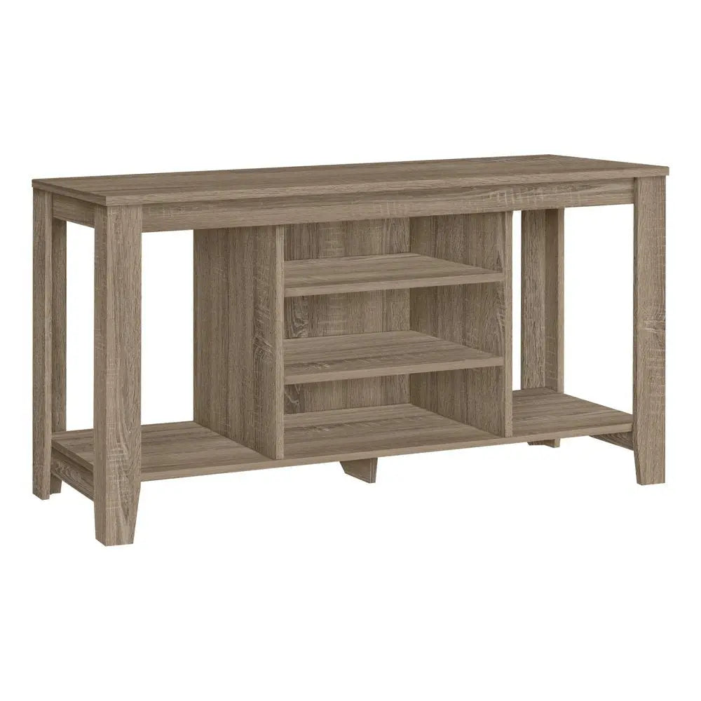 48" Taupe Wood Open Shelving TV Stand - NOVA HOME FURNITURE