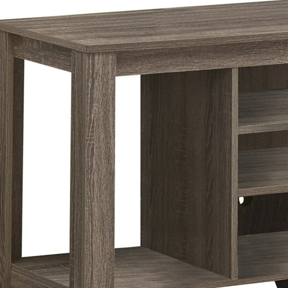 48" Taupe Wood Open Shelving TV Stand - NOVA HOME FURNITURE