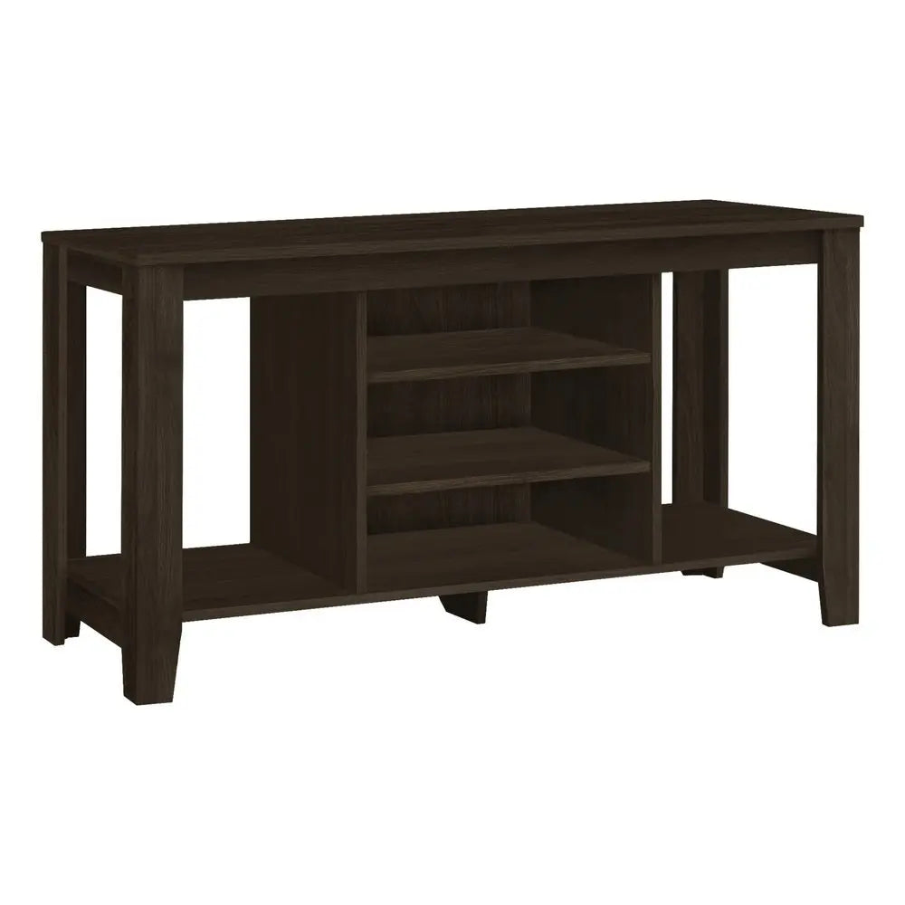 48" Taupe Wood Open Shelving TV Stand - NOVA HOME FURNITURE