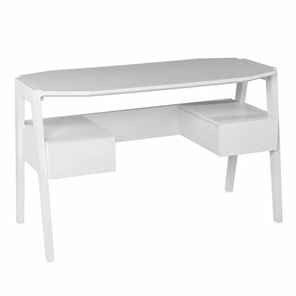 48" White Writing Desk With Two Drawers - NOBLE HOME INTERIORS