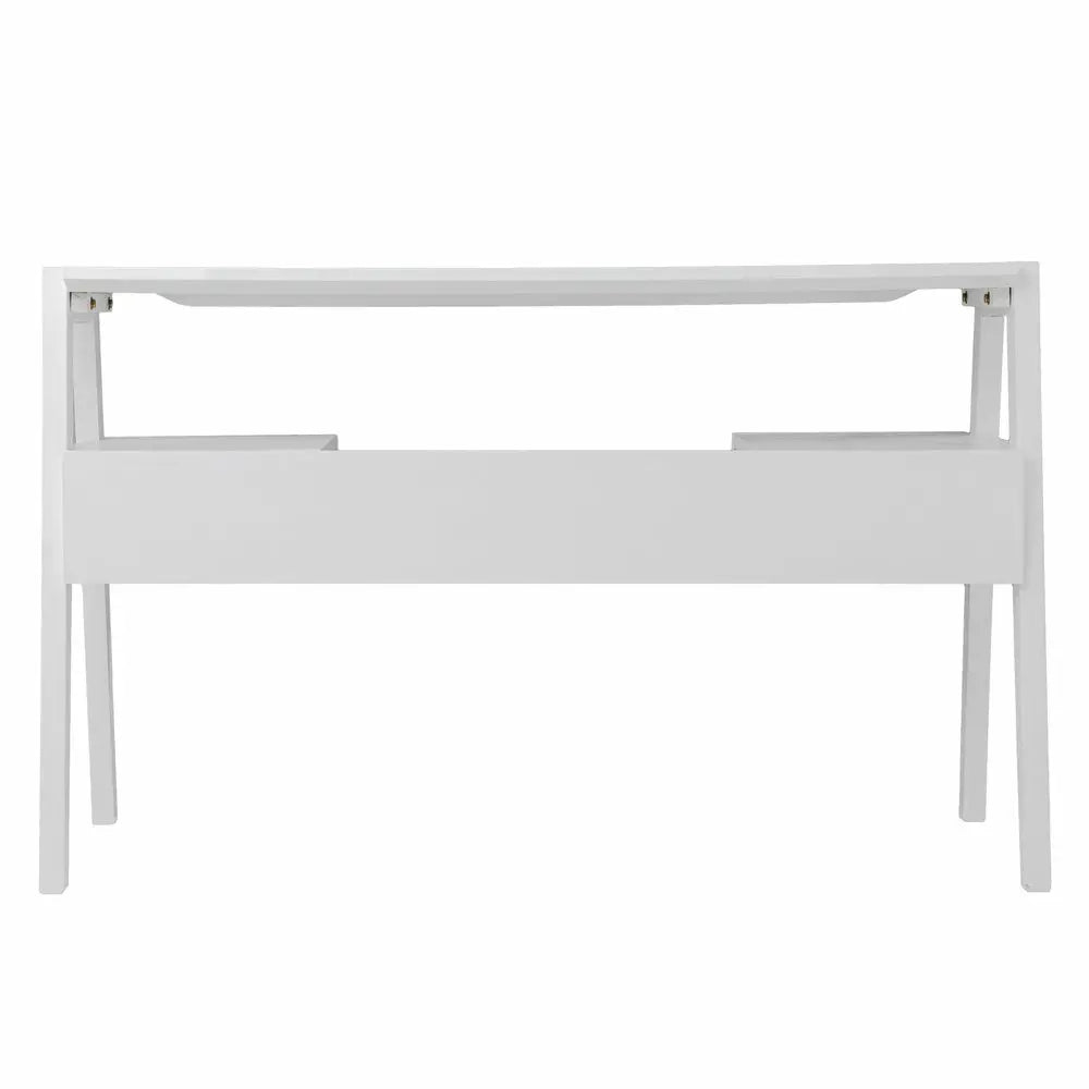 48" White Writing Desk With Two Drawers - NOBLE HOME INTERIORS
