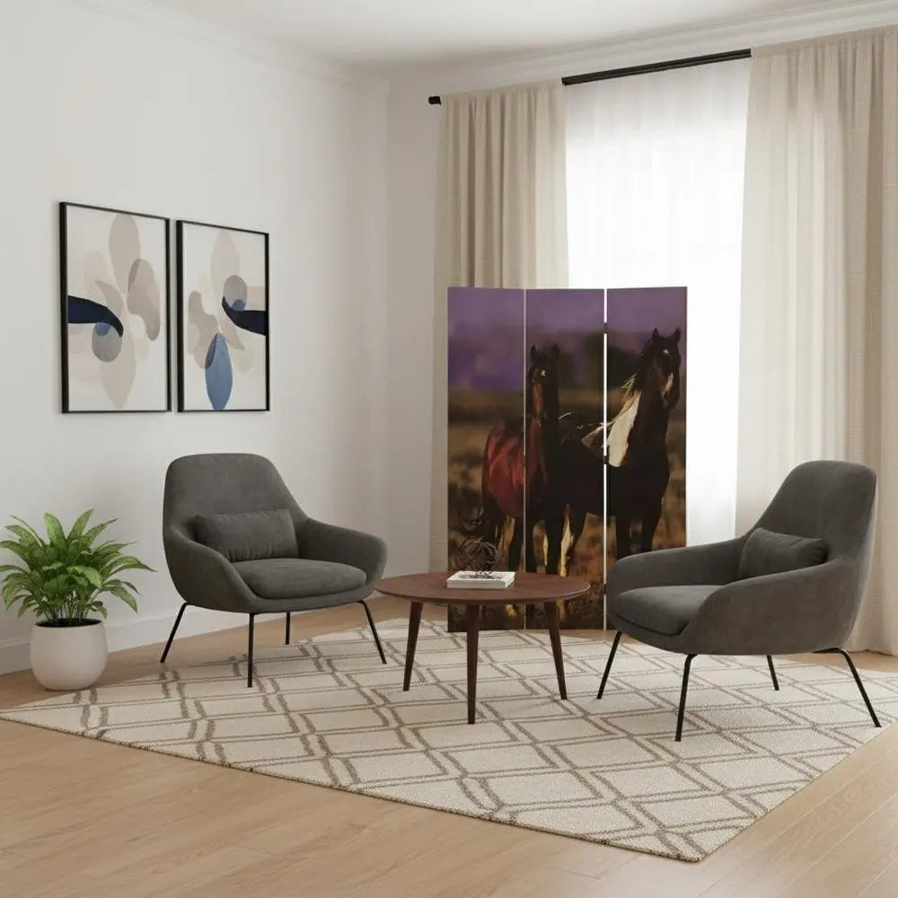 48" X 72" Multi Color Canvas Screen With Nurturing Mare - NOBLE HOME INTERIORS