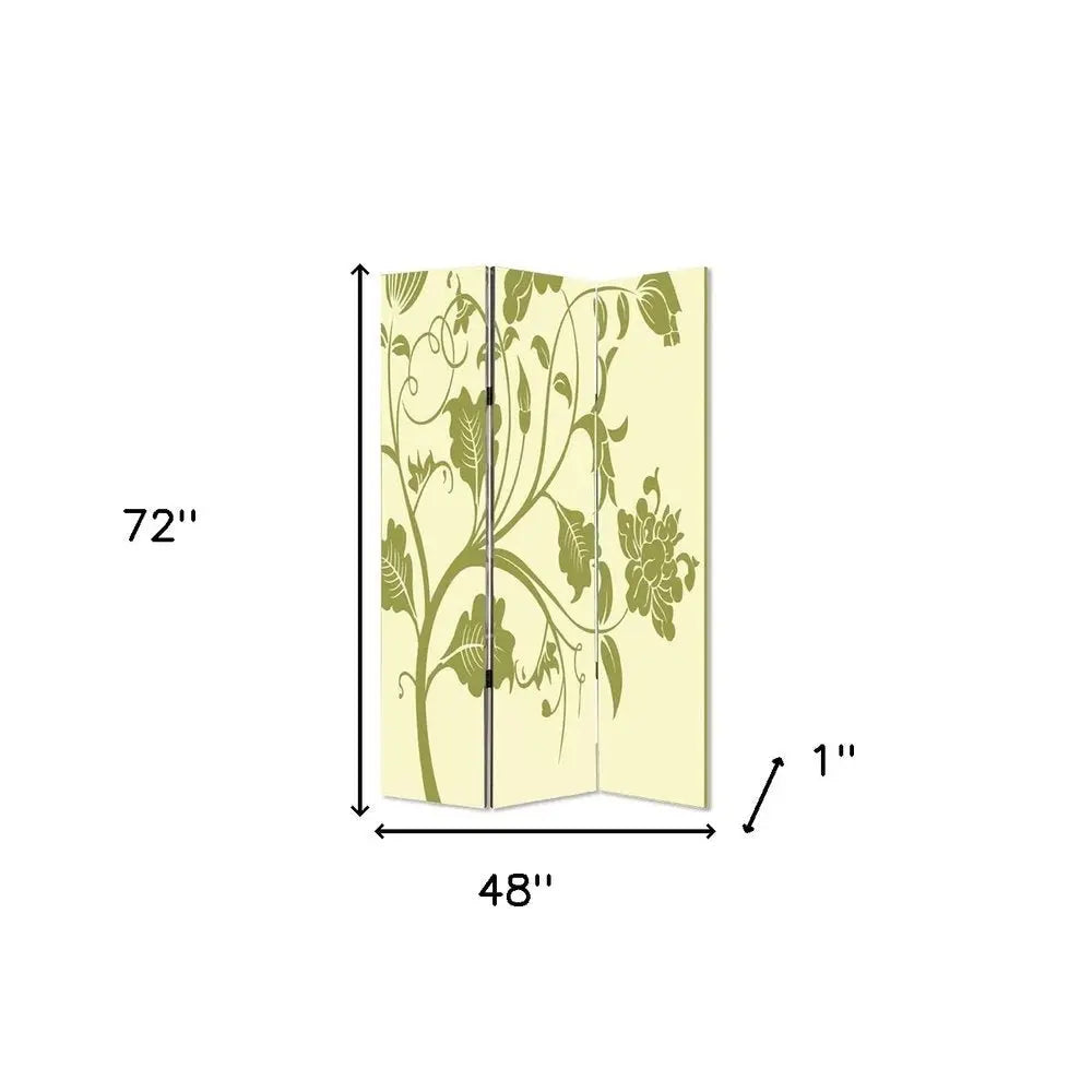 48" X 72" Multi Color Wood Canvas 3 Panel Screen - NOBLE HOME INTERIORS