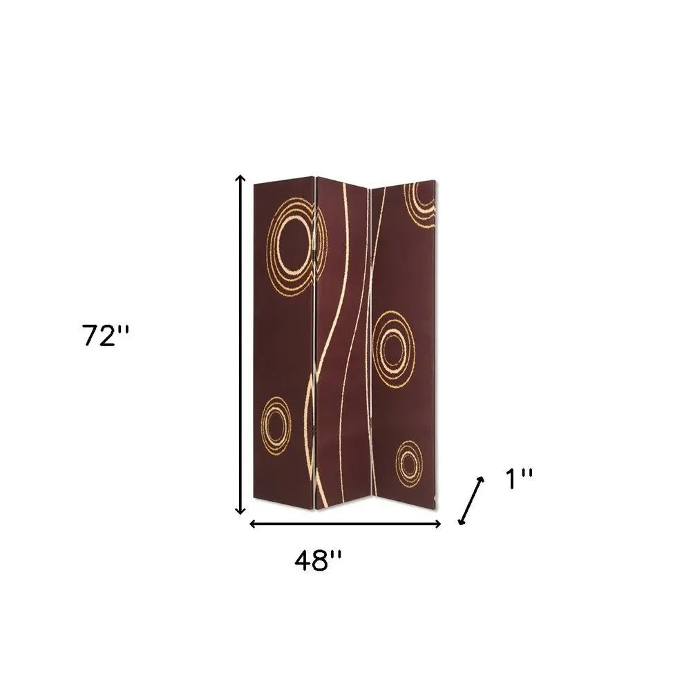 48" X 72" Multi Color Wood Canvas 3 Panel Screen - NOBLE HOME INTERIORS