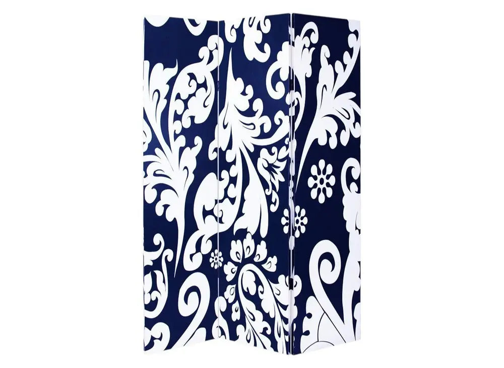 48" X 72" Multi Color Wood Canvas 3 Panel Screen - NOBLE HOME INTERIORS