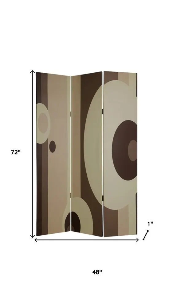 48" X 72" Multi Color Wood Canvas 3 Panel Screen - NOBLE HOME INTERIORS