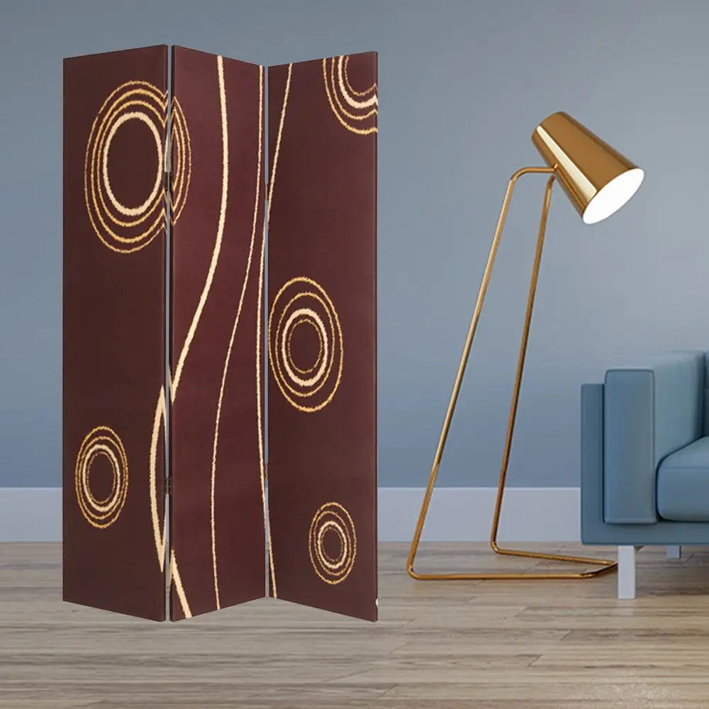 48" X 72" Multi Color Wood Canvas 3 Panel Screen - NOBLE HOME INTERIORS