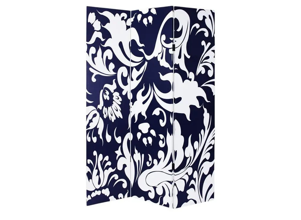 48" X 72" Multi Color Wood Canvas 3 Panel Screen - NOBLE HOME INTERIORS