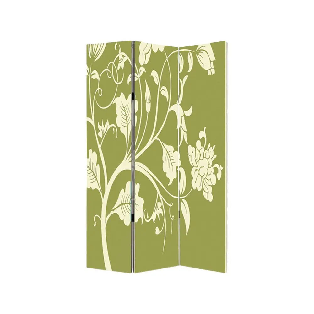 48" X 72" Multi Color Wood Canvas 3 Panel Screen - NOBLE HOME INTERIORS