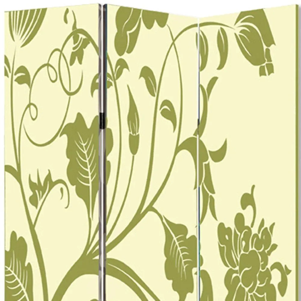 48" X 72" Multi Color Wood Canvas 3 Panel Screen - NOBLE HOME INTERIORS