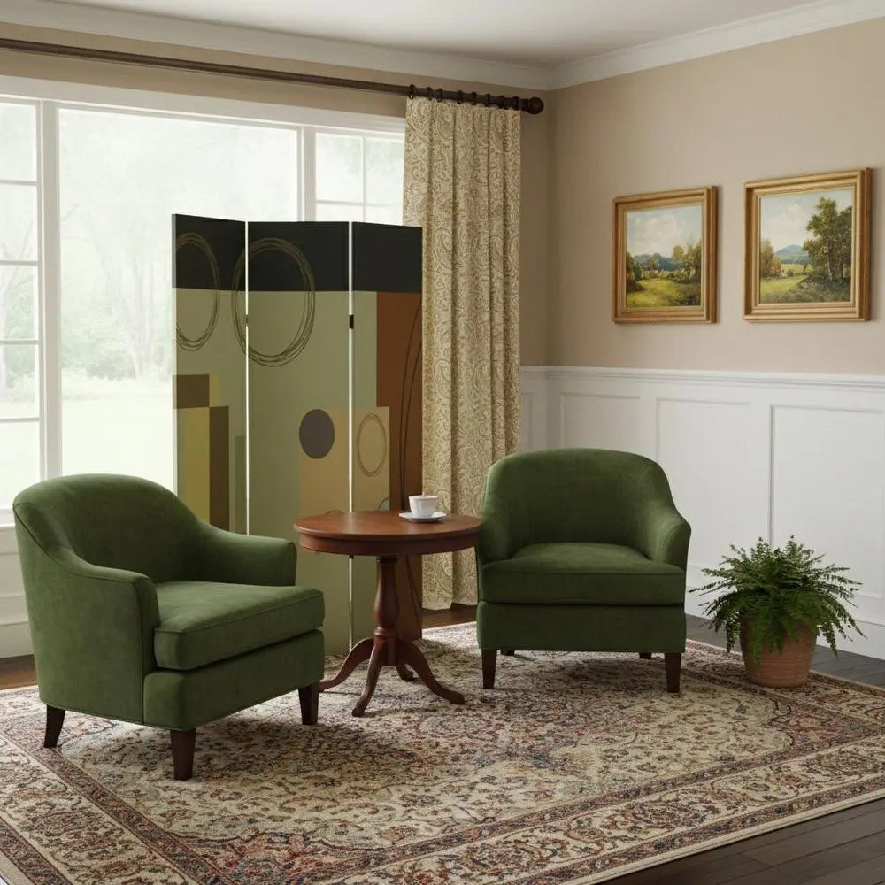 48" X 72" Multi Color Wood Canvas 3 Panel Screen - NOBLE HOME INTERIORS