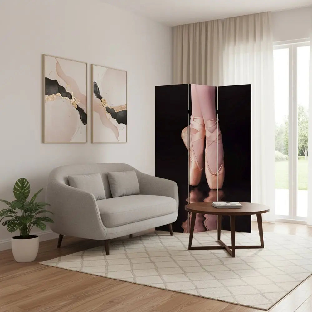 48" X 72" Multi Color Wood Canvas Ballet Screen - NOBLE HOME INTERIORS