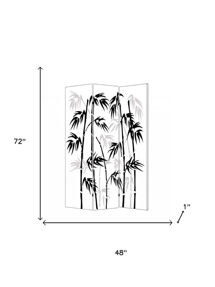 48 X 72 Multi Color Wood Canvas Bamboo Leaf Screen - NOBLE HOME INTERIORS