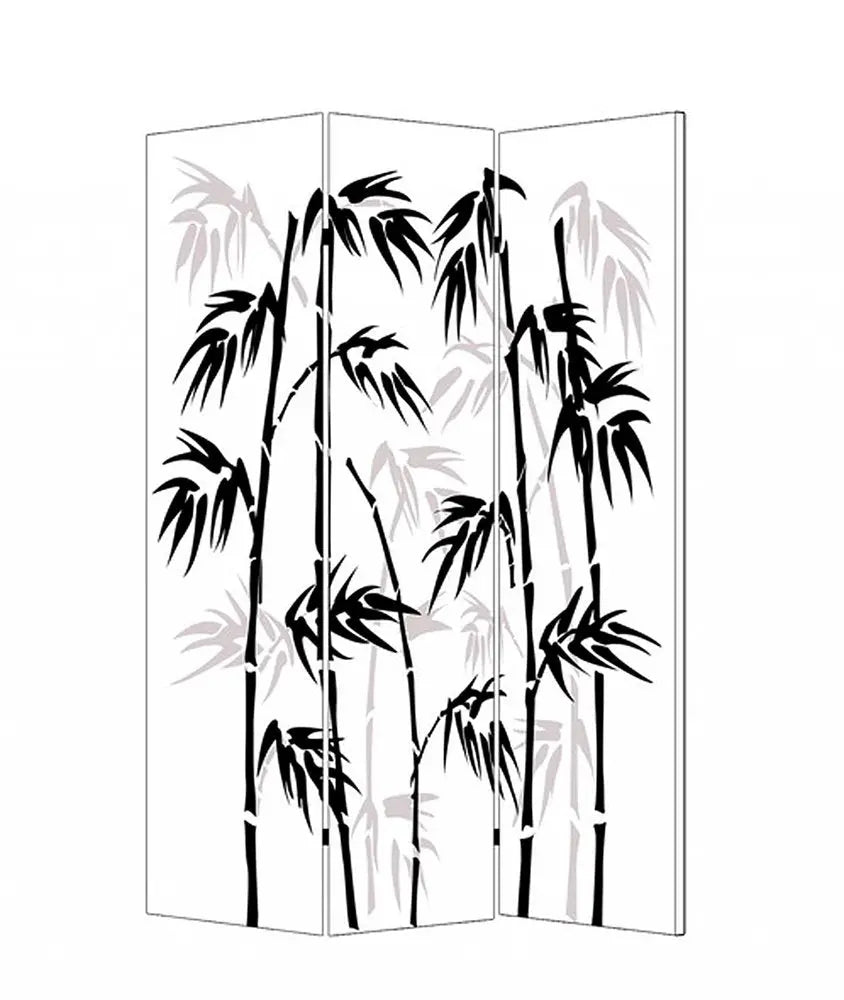 48 X 72 Multi Color Wood Canvas Bamboo Leaf Screen - NOBLE HOME INTERIORS