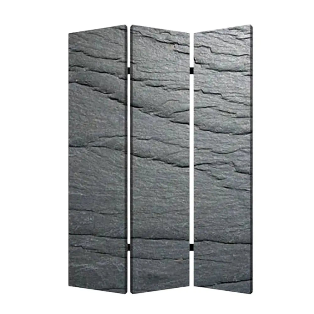 48" X 72" Multi Color Wood Canvas Black Slate Screen - NOBLE HOME INTERIORS