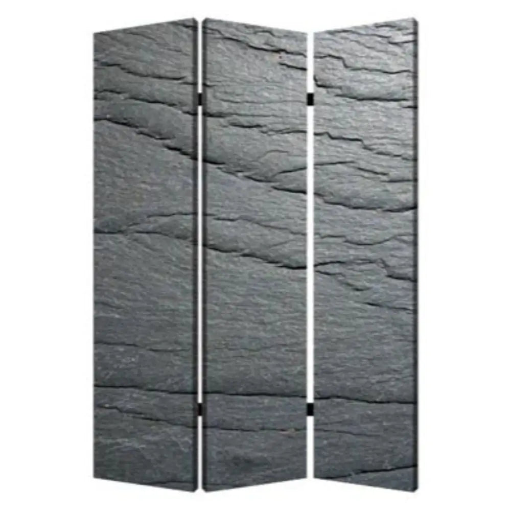 48" X 72" Multi Color Wood Canvas Black Slate Screen - NOBLE HOME INTERIORS