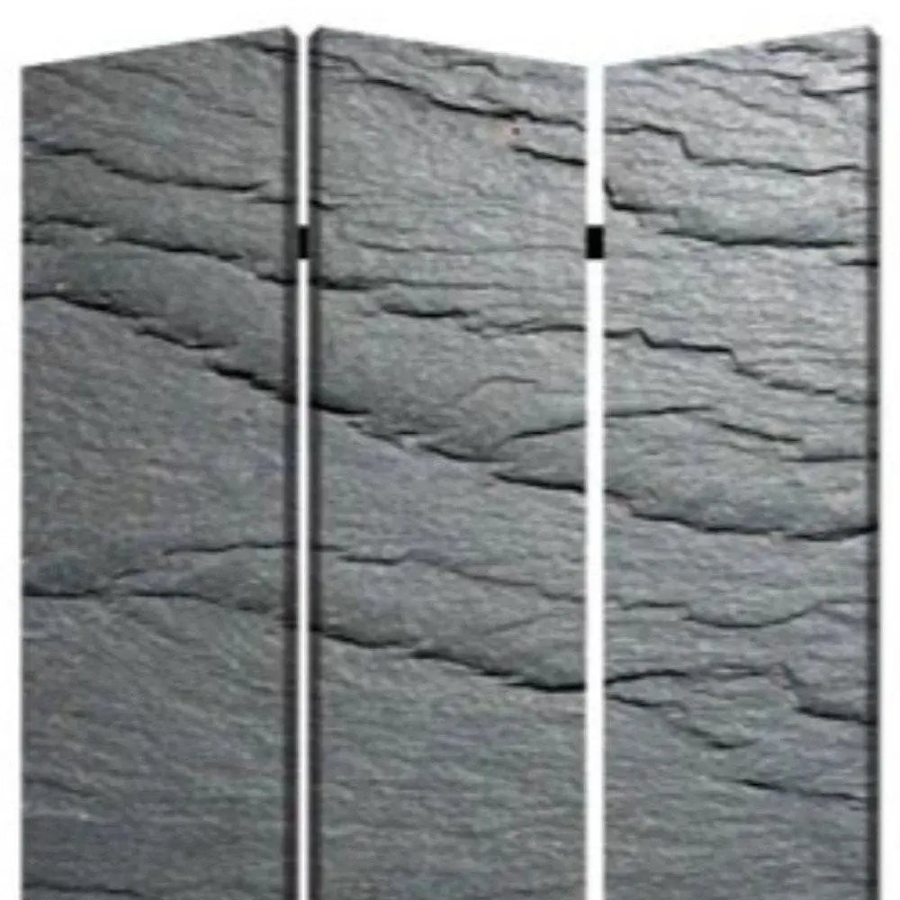 48" X 72" Multi Color Wood Canvas Black Slate Screen - NOBLE HOME INTERIORS