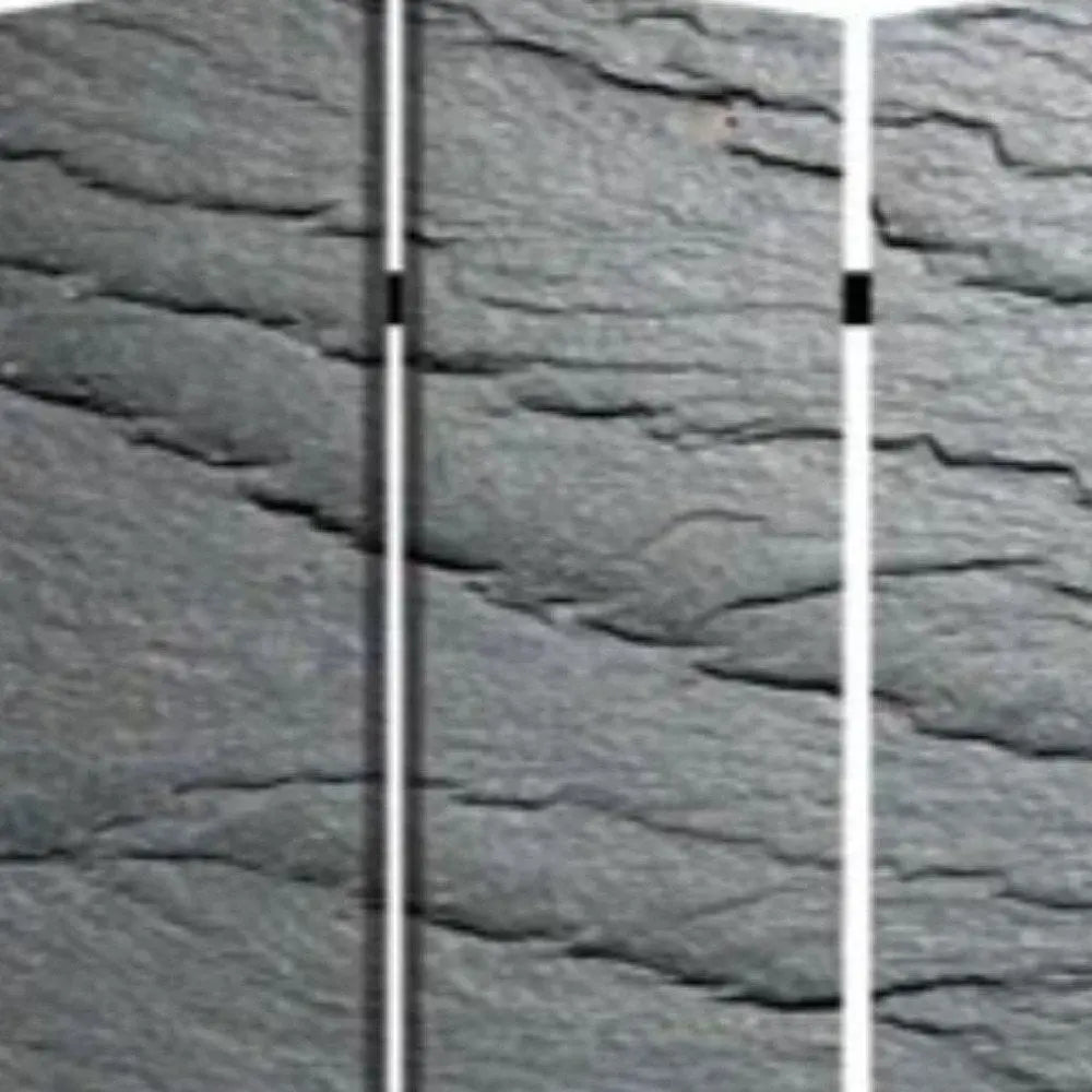 48" X 72" Multi Color Wood Canvas Black Slate Screen - NOBLE HOME INTERIORS