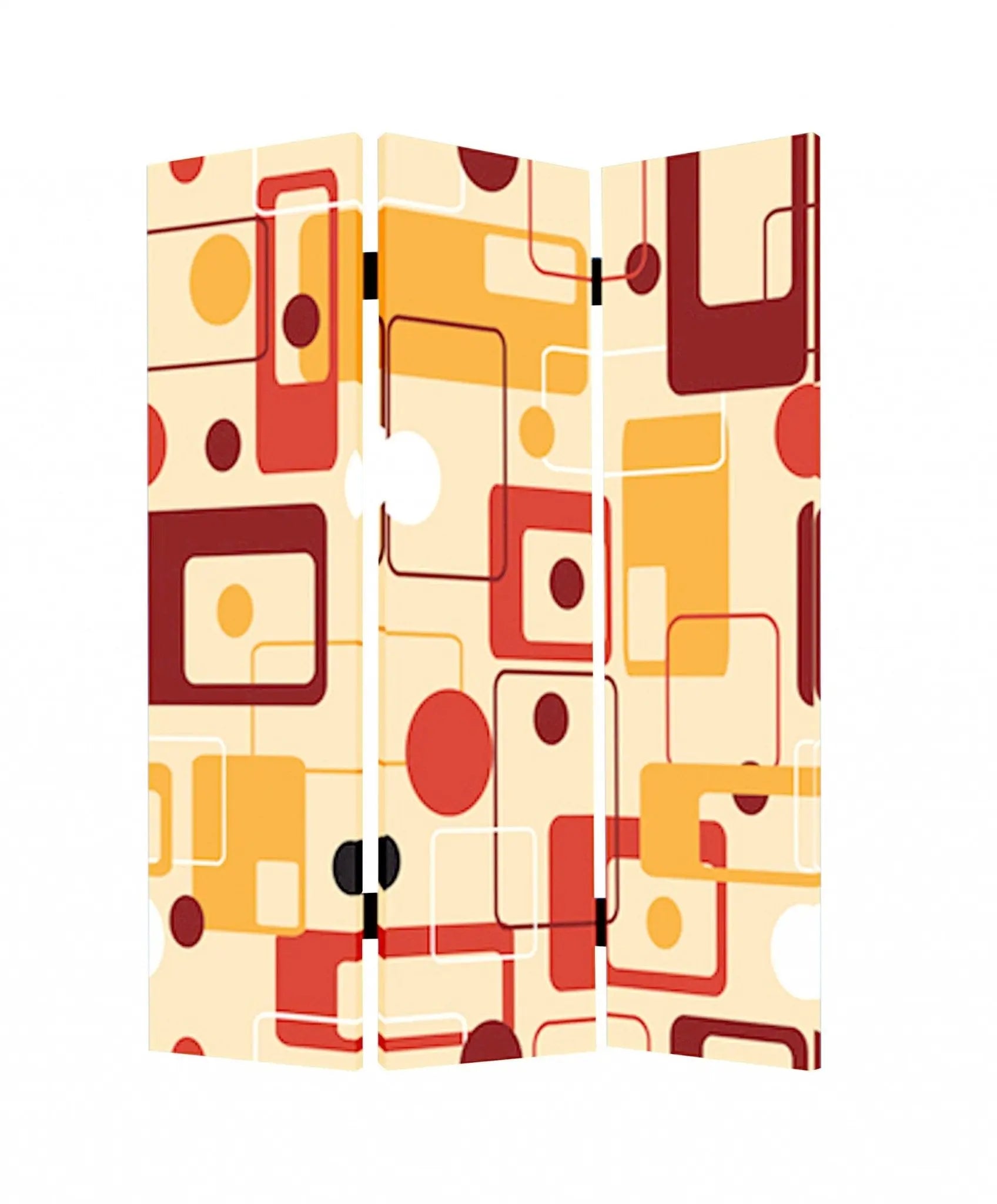 48 X 72 Multi Color Wood Canvas Deep Saffron Screen - NOBLE HOME INTERIORS