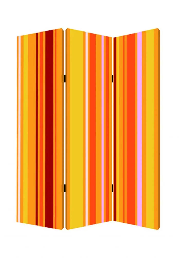 48 X 72 Multi Color Wood Canvas Deep Saffron Screen - NOBLE HOME INTERIORS