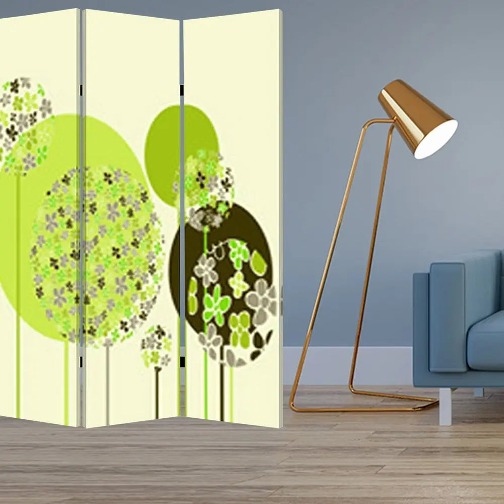 48 X 72 Multi Color Wood Canvas Floral Buds Screen - NOBLE HOME INTERIORS