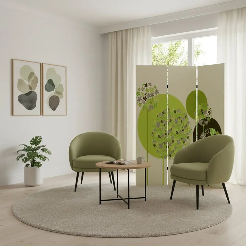 48 X 72 Multi Color Wood Canvas Floral Buds Screen - NOBLE HOME INTERIORS