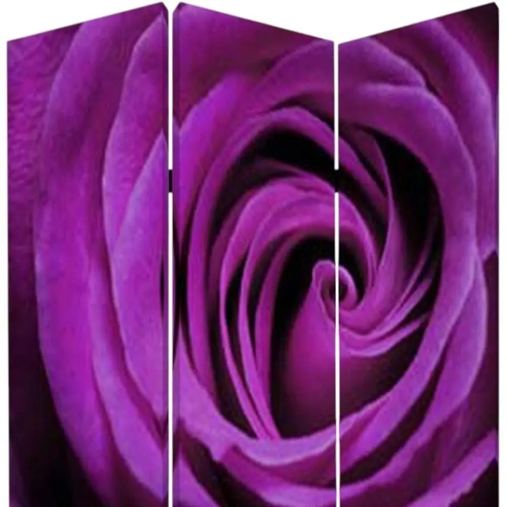 48 X 72 Multi Color Wood Canvas Flourish Screen - NOBLE HOME INTERIORS